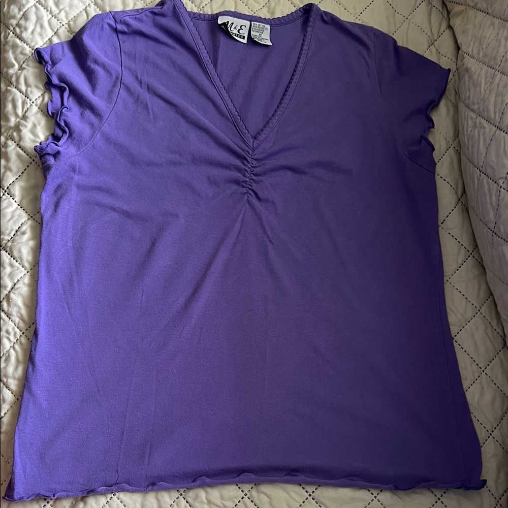 Purple V-Neck Women's Top